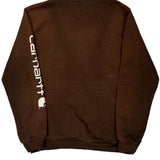Carhartt Spellout Hoodie - Medium Brown Cotton Blend