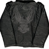 Age 6 Harley Davidson Graphic Leather Jacket - XS Black Polyurethane