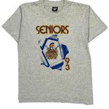 Single Stitch Seniors 93 Screen Stars Graphic T-Shirt - Large Gray Cotton Blend