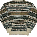 Mens Classic Fair Isle Sweater - Small Multicoloured Wool Blend