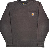 Carhartt Long Sleeve T-Shirt - Large Gray Cotton