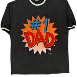 Number 1 Dad Signal Sports Graphic T-Shirt - XL Black Cotton