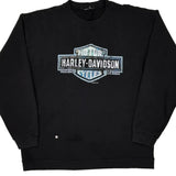 Harley Davidson Graphic Long Sleeve T-Shirt - XL Black Cotton