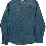 Wrangler Denim Shirt - Large Blue Denim