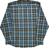 Wrangler Checked Flannel Shirt - Large Blue Cotton