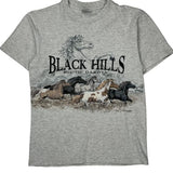Black Hills South Dakota Anvil Single Stitch T-Shirt - Small Grey Cotton