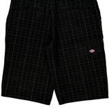 Dickies Checked Shorts - 32W 10L Black Cotton Blend