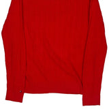 Tommy Hilfiger Cable Knit Jumper - Large Red Cotton