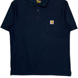 Carhartt Polo Shirt - Medium Navy Cotton