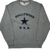 Hollywood U.S.A. Fruit Of The Loom College Sweatshirt - Large Grey Cotton Blend