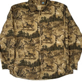 Legacy Falls Camo Patterned Shirt - XL Brown Cotton