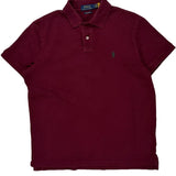 Polo By Ralph Lauren Slim Fit Polo Shirt - Large Burgundy Cotton