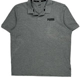 Puma Polo Shirt - Large Grey Cotton