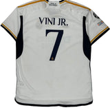 Real Madrid Adidas 2023-24 Vini Jr Home Football Shirt - 2XL White Polyester