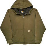 Carhartt Hoodie - XL Green Cotton Blend