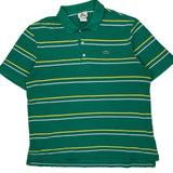 Lacoste Striped Polo Shirt - XL White Cotton