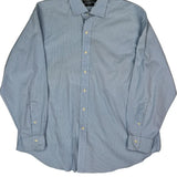 Regent Classic Fit Polo By Ralph Lauren Checked Shirt - XL Blue Cotton