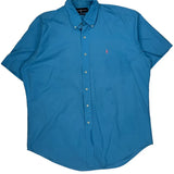 Ralph Lauren Short Sleeve Shirt - Large Blue Cotton