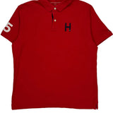 Number 85 On Sleeve Tommy Hilfiger Polo Shirt - Large Red Cotton
