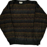 Unbranded Striped Sweater - Large Brown Acrylic