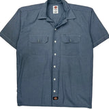 Dickies Short Sleeve Shirt - Medium Blue Cotton Blend