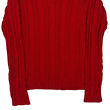 Ralph Lauren Cable Knit Sweater - Large Red Cotton