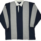 Windsor Rugby Club Striped Rugby Shirt - 2XL Gray Cotton