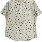 Levis Floral Short Sleeve Shirt - Medium Cream Cotton