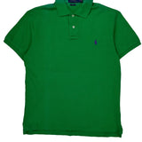 Polo By Ralph Lauren Slim Fit Polo Shirt - Large Green Cotton