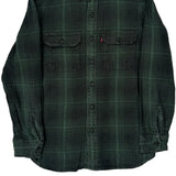 Levis Checked Flannel Shirt - Small Green Cotton