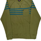 Quiksilver Striped Long Sleeve T-Shirt - XL Blue Cotton