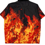 Flames Unbranded Graphic Hawaiian Shirt - XL Orange Polyester