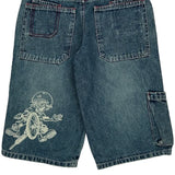 Age 8 Attitude Graphic Denim Shorts - Small Blue Cotton