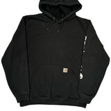 Carhartt Spellout Hoodie - Large Black Cotton Blend