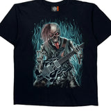 Skeleton Playing Guitar Rock Eagle Single Stitch T-Shirt - XL Black Cotton