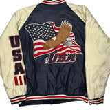 USA Steve & Barry Graphic Varsity Jacket - 2XL Navy Wool Blend