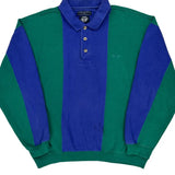 90S Blank Dockers Striped Sweatshirt - XL Blue Cotton Blend