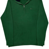 Tommy Hilfiger 1/4 Zip - Large Green Cotton