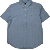 Age 10-12 Ralph Lauren Short Sleeve Shirt - Medium Blue Cotton