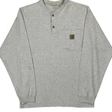 Carhartt Long Sleeve T-Shirt - Small Grey Cotton
