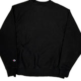 Reverse Weave Champion Spellout Sweatshirt - Large Black Cotton