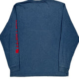 Carhartt Spellout Long Sleeve T-Shirt - Large Blue Cotton