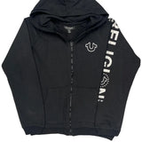 True Religion Full Zip Hoodie - Large Black Cotton