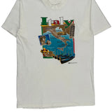 Single Stitch Italy Unbranded Graphic T-Shirt - Medium White Cotton