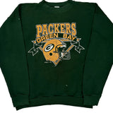 Green Bay Packers Logo 7 Football Sweatshirt - XL Green Cotton