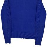 Ralph Lauren Sport Full Zip Sweater - Small Blue Cotton