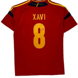 Spain National Team Adidas 2011-13 Home Xavi Football Shirt - XL Red Polyester