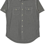Trim Fit Tommy Hilfiger Checked Short Sleeve Shirt - Medium Black & White Cotton