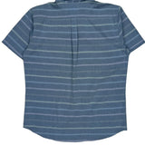 Levis Striped Short Sleeve Shirt - Large Blue Cotton