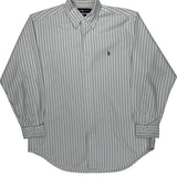 Yarmouth Ralph Lauren Striped Shirt - Large Blue Cotton